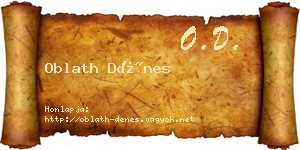 Oblath Dénes névjegykártya
